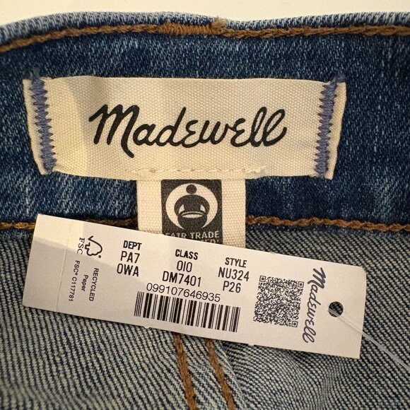 Madewell Petite Flared Wide-Leg Crop Jeans Women's Size 26 Petite Oneida Wash Bl - Picture 4 of 6